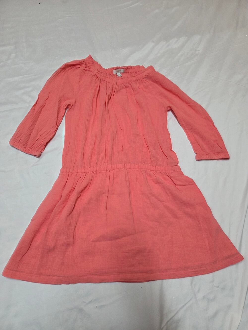 J. Crew Coral Off-Shoulder Cotton Dress